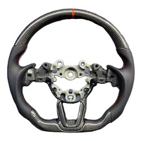 Setir Olahraga Kulit PU Serat Karbon dengan 3 Palang 50mm Grip untuk Trim Mazda 3/6/CX-5/Atenza/AXELA (2010-2021)