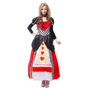 Costume de <span class=keywords><strong>Reine</strong></span> Rouge Alice pour femme, déguisement de <span class=keywords><strong>Reine</strong></span> des Cœurs Malveillante et Coquette pour Halloween, Cosplay de Luxe - Product Image 6