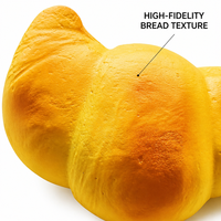 Jouet Squishy Premium Croissant Géant en PU à Rebond Lent pour Soulager le Stress