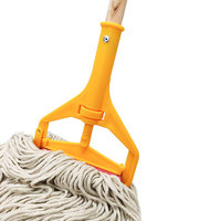 Serpillière en plastique durable avec manche en bois et support en plastique avec poignée confortable pour le nettoyage des sols