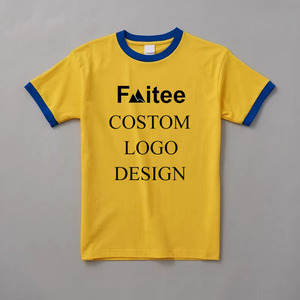 Wholesale 200-230Gsm Vintage Retro <strong>Ringer</strong> <strong>T</strong> <strong>Shirt</strong> 100% Cotton Heavy Weight <strong>Ringer</strong> <strong>T</strong> <strong>Shirt</strong> - Product Image 2