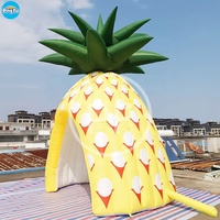 Tente gonflable de promotion d'ananas de fruit d'arche gonflable de publicité personnalisée extérieure allumant le tunnel gonflable de tente d'ananas