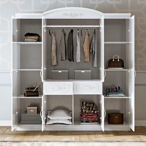 Customized 4 Doors <strong>Wardrobe</strong> Closet Large Bedroom Designs <strong>Wardrobe</strong> Cabinet Cloth Bed Room Furniture <strong>Set</strong> 2 m <strong>White</strong> Wood <strong>Wardrobes</strong> - Product Image 5