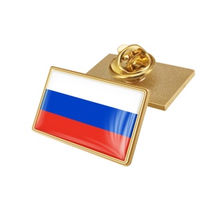 Badge en émail souple en métal, fabrication en gros, personnalisé, drapeau russe, épinglette de revers - Product Image 3