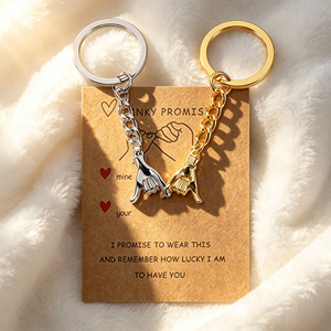 Pinky Promise Keychain Set Silver and Gold Zinc Alloy Hand Design Valentine's Day Gift Luxury Couple <b>Key</b> <b>Rings</b> - Product Image 1