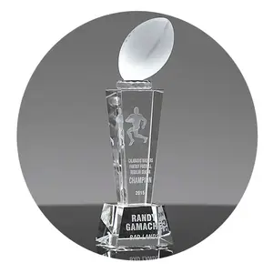 Wholesale 3D Laser Engraved Basketball Baseball Football Soccer Crystal Golf Trophy