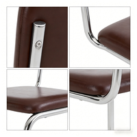 Chaise Moderne Robuste en Cuir PU Résistant aux Charges Lourdes avec Pieds en Métal, Facile d'Entretien, Imperméable, Design Élégant pour Café, Magasin, Restaurant