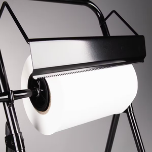 Dispensador de Toallitas Personalizado JH-Mech <span class=keywords><strong>Proworks</strong></span>, Resistente, Ahorra Espacio, Metálico con Recubrimiento en Polvo Negro, Soporte de Piso para Rollos de Papel - Product Image 3