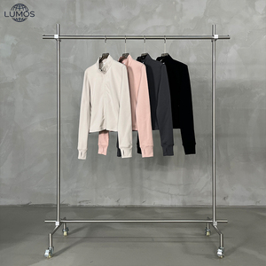 Chaqueta Corta de Punto de Doble Cara con Cuello Alto para Mujer, Ajustada a la Cintura, Estilo Sudadera, para Primavera y Otoño, Directo de Fábrica - Product Image 2