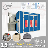 Cabine de peinture automobile 31 kW à chauffage électrique, débit d'air 20000 m³/h, portes en aluminium, certifiée CE, système compact pour atelier de peinture automobile de haute performance