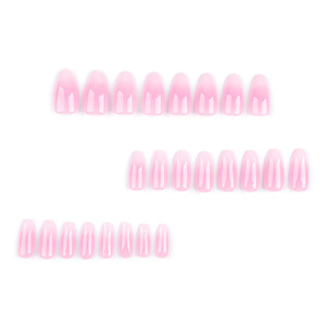 24 pièces/ensemble minimaliste moyen forme d'amande <span class=keywords><strong>dégradé</strong></span> rose <span class=keywords><strong>blanc</strong></span> presse sur les ongles ongles artificiels <span class=keywords><strong>faux</strong></span> ongles - Product Image 2