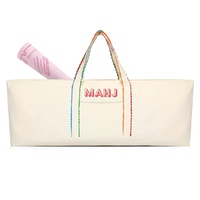 Sac fourre-tout en polyester OEM ODM pour Mahjong américain, broderie personnalisée du logo MAHJ, couleur contrastée, rangement pour tuiles de Mahjong, étanche