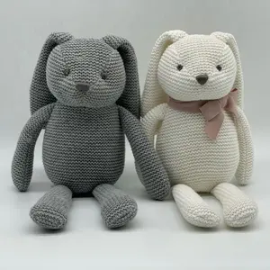 High Quality Super Soft Crochet Bunny Stuffed Animal Toy Handmade Knit Doll