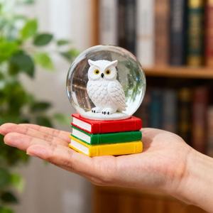 Reçine baykuş el-boyalı çevre dostu sanat hatıra noel Mini baykuş kar küresi - Product Image 1