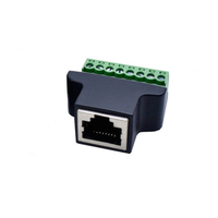 Adaptateur de connecteur de borne Ethernet RJ45 femelle vers bornier à vis 8 broches en plastique et cuivre pour DVR numérique de vidéosurveillance