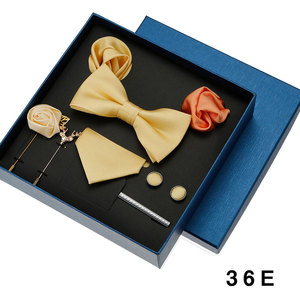 Corbatas para hombre, corbatas para traje de negocios, pañuelos para hombre, corbata de moda, broches de lazo, gemelos y Clip de corbata, conjunto de caja de regalo de boda - Product Image 4