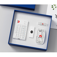 Özel Logo Ofis Promosyon İş Hediyesi Seti Powerbank Kablosuz Klavye ve Mouse Kombosu Kurumsal Lüks Hediye Seti