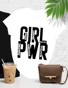 T-shirt Girl Power da donna in cotone con scollo rotondo, casual, con stampa di lettere femministe, per tutte le stagioni, vestibilità regolare - Product Image 2