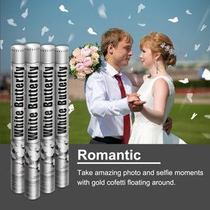 Cañón de Confeti de 60 cm, Accesorios para Ambiente de Boda, Confeti de Papel de Mariposa Blanca, Suministros para Fiestas de Cumpleaños - Product Image 4