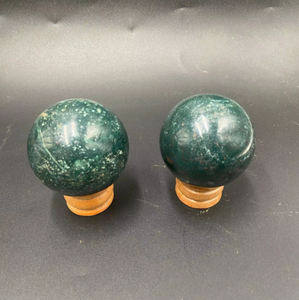 Natural Green Jasper Sphere 5 cm polished <b>crystal</b> varied natural pattern deep green tone smooth glossy finish each piece unique - Product Image 4