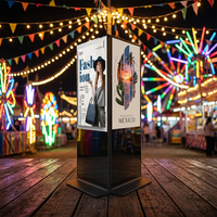 Écran publicitaire numérique LED couleur pleine résolution 1080p de 65 pouces pour vitrine intérieure, avec coque en acier inoxydable