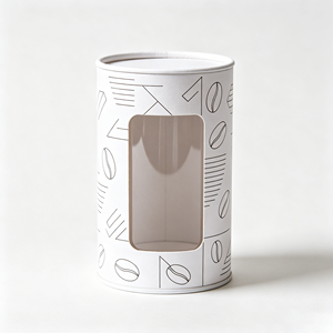 High Quality Custom Cylinder Tube With Clear Window Round Cardboard <b>Box</b> For Coffee Bean Wholesale Business Packaging - Product Image 2