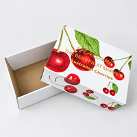 Boîte en carton ondulé écologique de style tiroir coulissant pour l'emballage de fruits frais, emballage de cerises et de baies pour la vente au détail