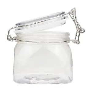 Easy to Use 500ml Anti-fall Sealed Non Toxic Metal Buckcle PET Jar for Tea Packaging