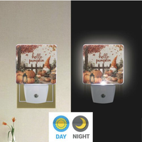 Veilleuse LED carrée à prise US avec image personnalisable, capteur de lumière, interrupteur automatique crépuscule-aube, lampe murale pour chambre et couloir