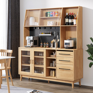 Aparador retro de madera negra de 900 mm más gabinete de almacenamiento multifunción para comedor - Product Image 3