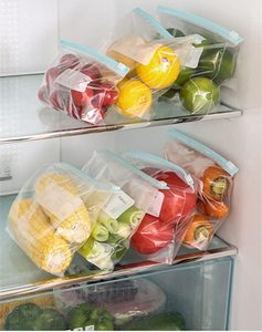 Bolsas de almacenamiento de alimentos resellables con cierre hermético, ecológicas, de polietileno (PE) de grado alimenticio, de alta calidad, impermeables y transparentes para alimentos y frutas. - Product Image 4