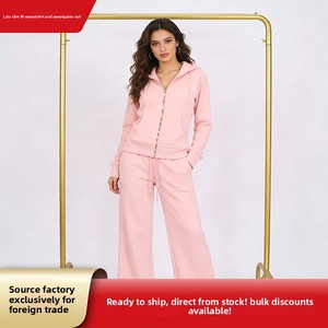 Dropshipping Ropa Deportiva Sweatshirt Hoodie and Sweatpants <b>Set</b> Womens Yoga Wear Running Zip-up Conjunto Mujer Autumn Winter - Product Image 3