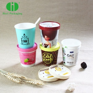Lon Kem Dùng Một Lần Bình Sữa Chua Cốc Kem PLA Bán Buôn Khác Nhau Có Nắp Đậy Nắp Đậy Bát Kem Giấy Có Nắp Giấy - Product Image 3