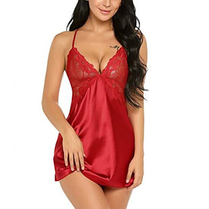 Lace <strong>Babydoll</strong> V-Neck Plus Size Sleepwear Nightwear Women's Sexy <strong>Lingerie</strong> - Product Image 4