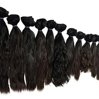 Vente en gros de cheveux humains indiens vierges Remy de haute qualité, extensions de tissage de cheveux de temple, double trame, Nandee House