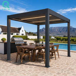 <span class=keywords><strong>Pergola</strong></span> motorisée en métal à <span class=keywords><strong>lames</strong></span> <span class=keywords><strong>orientables</strong></span> résistante aux intempéries QINGYING - Product Image 1