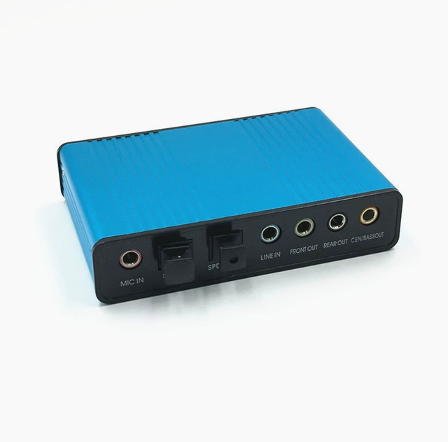 USB Aluminum Alloy External Sound Card for Online Chat, Gaming, Recording, Karaoke, and Mixing; 7.1/5.1 Optical Sound Card.