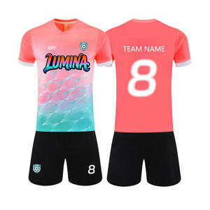 ชุดเสื้อฟุตบอลฤดูร้อนแบบกำหนดเองสำหรับทุกเพศ ชุดแข่งขันสำหรับผู้ใหญ่ ชุดฝึกซ้อมทีม คอวี แขนสั้น พิมพ์หมายเลข - Product Image 1