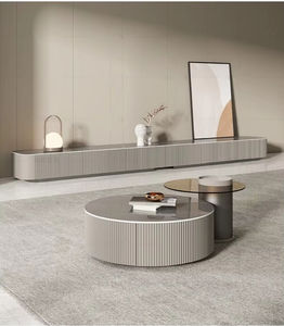 Combinaison Meuble TV Table Basse en Grès Cérame Italien Luxe Moderne pour Salon, Long Meuble de Rangement au Sol - Product Image 5