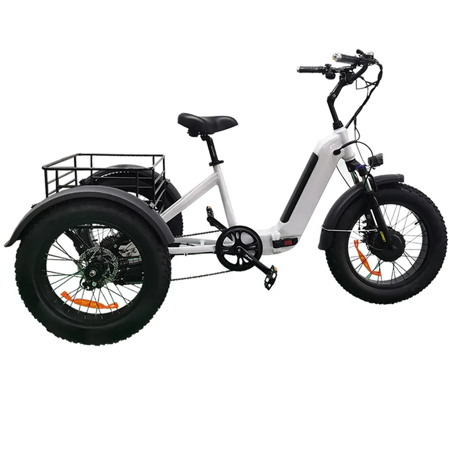 Joyebikes 20-inch motorized 48V 500W adult 3 wheels cargo three wheel e trike fat tire electric tricycle
