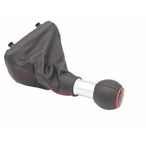 Poignée de levier de vitesse en cuir avec surpiqûres rouges pour Audi A3 à transmission manuelle - Product Image 3