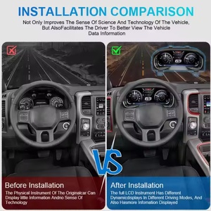 NaviHua Nouvelle mise à niveau pour Dodge RAM 2013-2019, écran numérique de tableau de bord de 12,3 pouces, compteur de vitesse automatique, écran LCD - Product Image 5