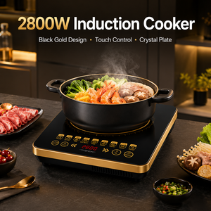 Cocina Eléctrica <span class=keywords><strong>de</strong></span> Inducción Doméstica <span class=keywords><strong>de</strong></span> 2000-2999W, Un Solo Quemador, Diseño Alu.coil, Bloqueo Infantil, Sensor <span class=keywords><strong>de</strong></span> Sobrecalentamiento, <span class=keywords><strong>Freidora</strong></span> Portátil Sin Aceite - Product Image 2