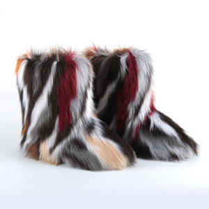 Nhà Máy Mắt Cá Chân Lông Lông Khởi Động Ngoài Trời Sang Trọng Lông Thời Trang Nhà Giả Con Cáo Lông Khởi Động Phụ Nữ Tuyết Phẳng Mùa Đông Ấm Áp Lông Mờ Khởi Động - Product Image 3