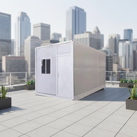 Maison conteneur préfabriquée pliable moderne de 20, 30 et 40 pieds, personnalisable pour bureau, toilettes, ferme, appartement, maison, bar, avec design respirant