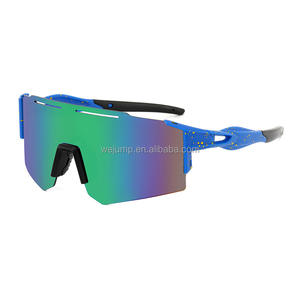 WEJUMP Lunettes de sport personnalisées pour l'extérieur, cyclisme, coupe-vent, lunettes de soleil anti-UV, verres rouges argentés roses et gris, lunettes de sécurité - Product Image 5