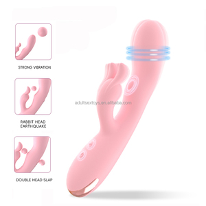 ของเล่นทางเพศแบบสั่น Triple Flirting Real Rabbit Vibrator Dildo พร้อมระบบสั่นและกระพือสองระบบ 10 แบบ สำหรับผู้หญิง กระตุ้นจุดจี คลิตอริส และช่องคลอด - Product Image 1