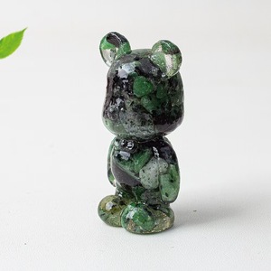 Statuette d'ours en résine époxy avec gravier de cristal d'améthyste naturelle, pour la guérison spirituelle - Product Image 3