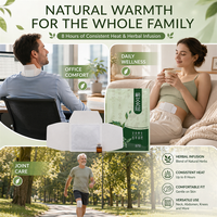 Patch chauffant non tissé aux herbes avec huile essentielle indépendante de 1,5 ml, patch de moxibustion auto-chauffant, coussinet chauffant pour le corps
