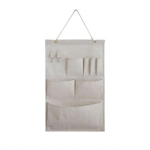 Minimalist Fabric Wall Hanging <b>Storage</b> Bag With Pockets For Home Organization - Product Image 1
